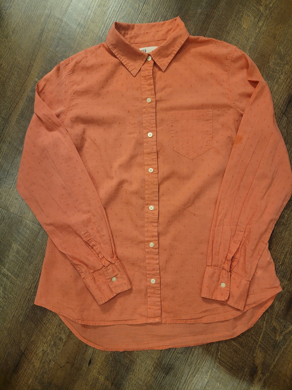 GAP Boyfriend Fit Embroidered Button-Down Shirt